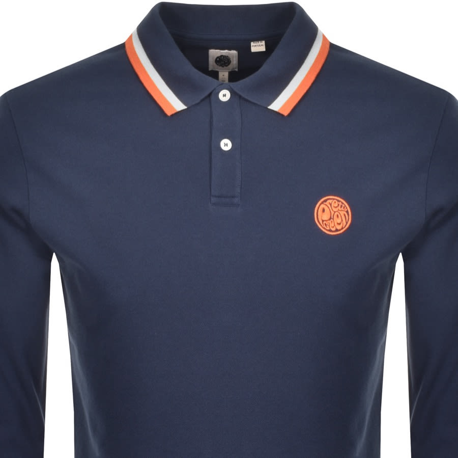 Alternative Image for ProductPretty Green Long Sleeved Standard Polo Navy2